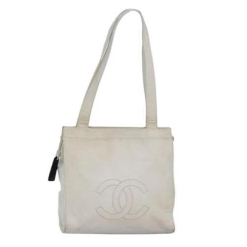 Pre-owned Leather totes Chanel Vintage , White , Dames