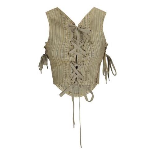 Stijlvol Gfrc Corset voor Vrouwen Knwls , Beige , Dames