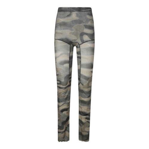 Camouflage Leggings met Contrasterende Stiksels Knwls , Multicolor , D...