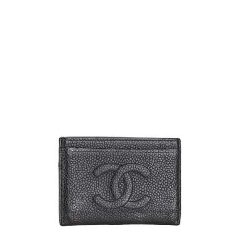 Pre-owned Leather wallets Chanel Vintage , Black , Dames