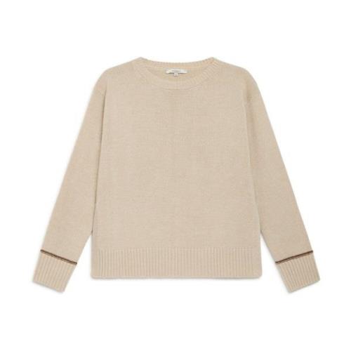 Stijlvolle Gebreide Trui voor Vrouwen Maliparmi , Beige , Dames