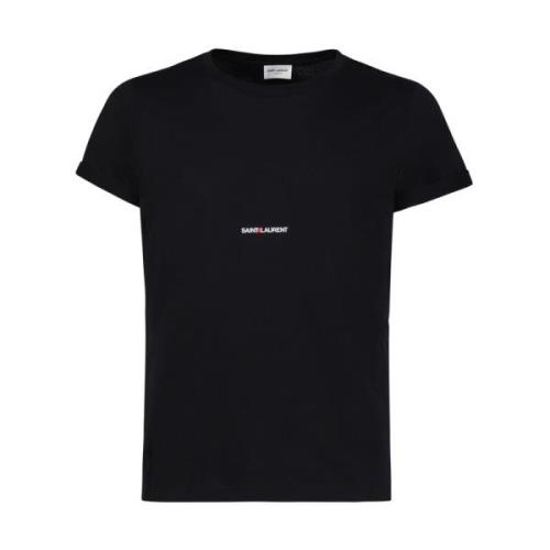 Zwarte Crewneck T-shirts en Polos Saint Laurent , Black , Heren