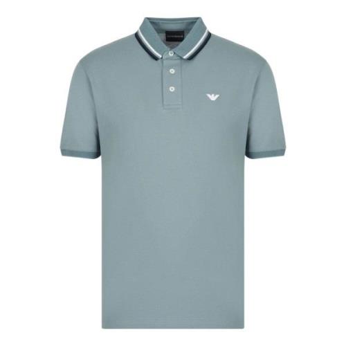 Groen Gestreept Poloshirt Emporio Armani , Green , Heren