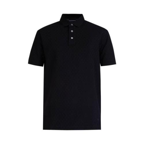 Katoenen Poloshirt Klassieke Stijl Emporio Armani , Black , Heren