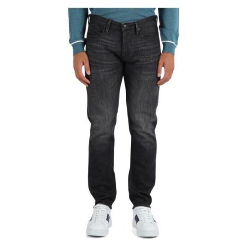 Slim Fit Five-Pocket Jeans Emporio Armani , Black , Heren