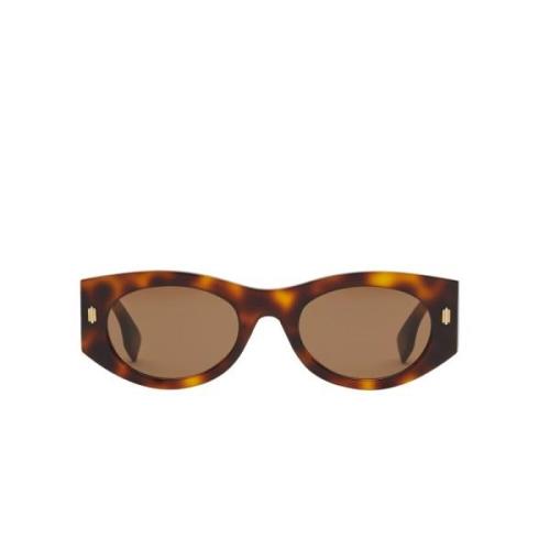 Bruin Schildpad Ovaal Dames Zonnebril Fendi , Brown , Dames