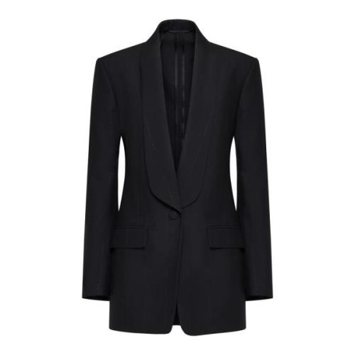 Zwart Lang Getailleerd Blazer Strepen Givenchy , Black , Dames