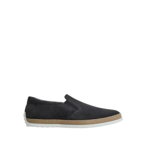 Grijze Suède Slip-On met Elastische Zijdetails Tod's , Gray , Heren