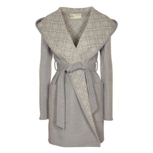 Wollen jas met capuchon Tory Burch , Gray , Dames