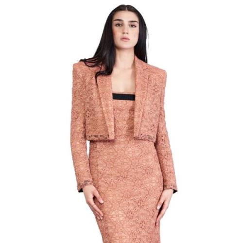 Bloemen Geometrische Blazer Pinko , Pink , Dames