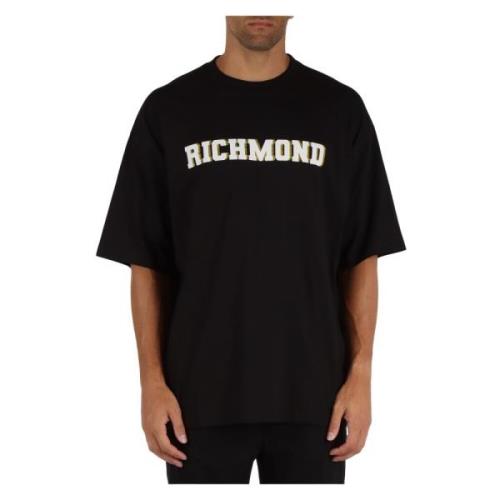 Oversize Katoenen T-shirt met Logo Richmond , Black , Heren