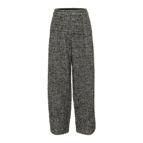 Wijde Pijp Zwart/Wit Broek InWear , Gray , Dames