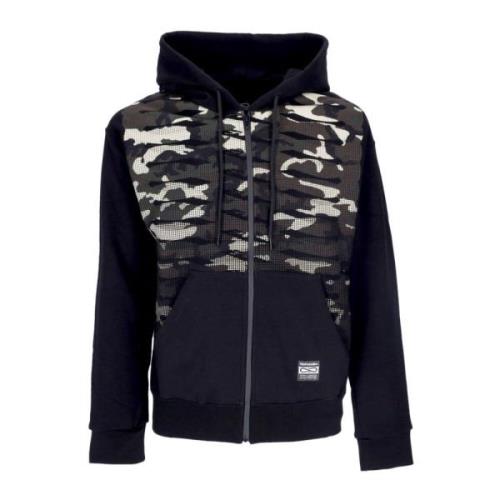 Zwarte Camo Rits Hoodie Lange Mouw Propaganda , Black , Heren