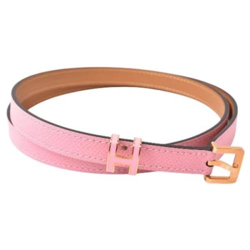 Pre-owned Leather belts Hermès Vintage , Pink , Dames