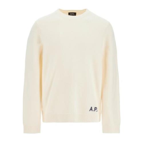 Compacte Wol Pullover Trui A.p.c. , Beige , Heren