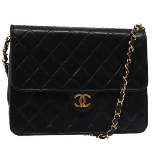 Pre-owned Leather chanel-bags Chanel Vintage , Black , Dames