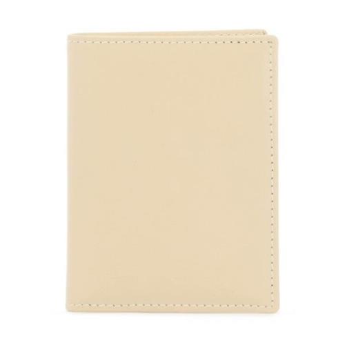 Leren Bi-Fold Portemonnee Comme des Garçons , Beige , Heren