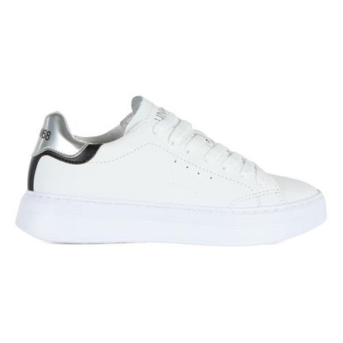 Leren Logo Sneakers met Contrast Zool Sun68 , White , Dames