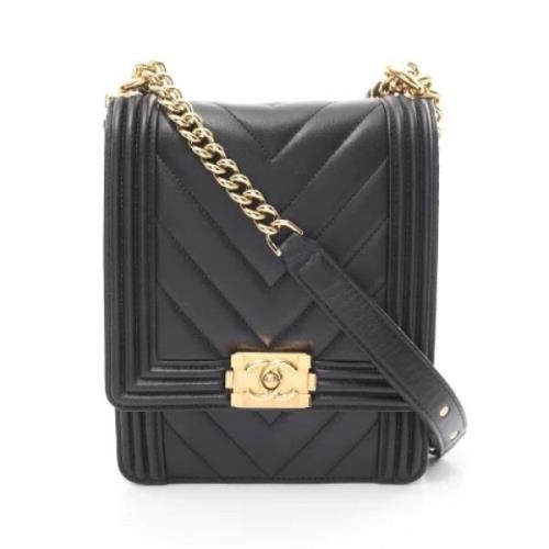 Pre-owned Leather chanel-bags Chanel Vintage , Black , Dames