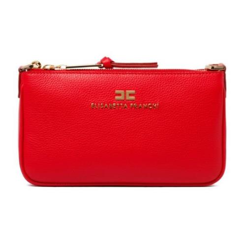 Rode Schoudertas van Leer Elisabetta Franchi , Red , Dames