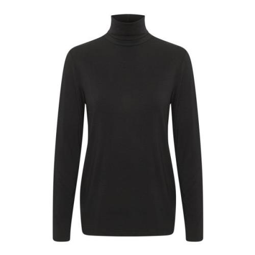 Rollneck Top & T-Shirt Zwart Saint Tropez , Black , Dames