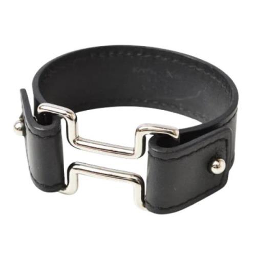 Pre-owned Leather bracelets Hermès Vintage , Black , Dames