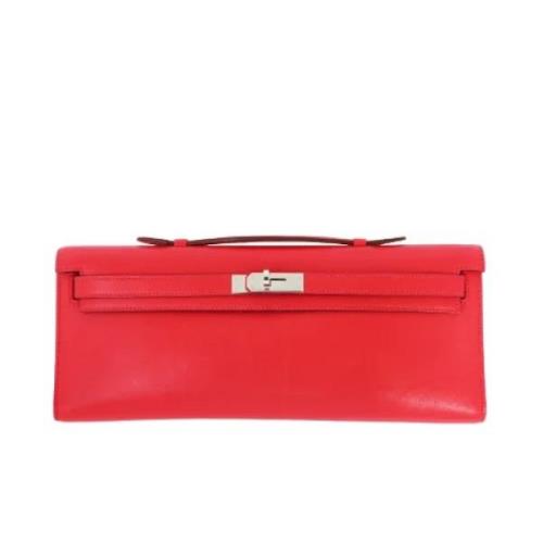 Pre-owned Leather clutches Hermès Vintage , Red , Dames