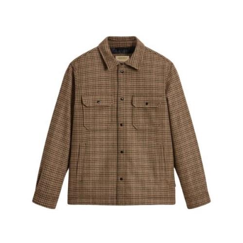 Gerecyclede Wollen Jas Woolrich , Beige , Heren