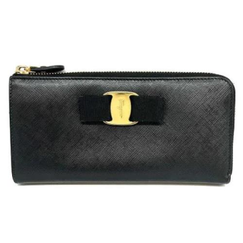 Pre-owned Leather wallets Salvatore Ferragamo Pre-owned , Black , Dame...