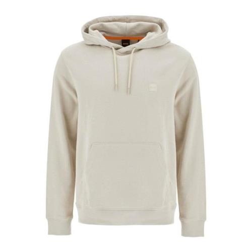 Hoodie met logopatch Boss , Beige , Heren