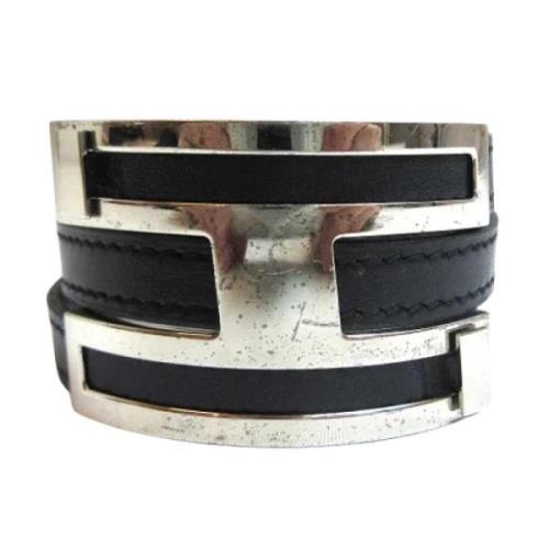 Pre-owned Leather bracelets Hermès Vintage , Gray , Dames