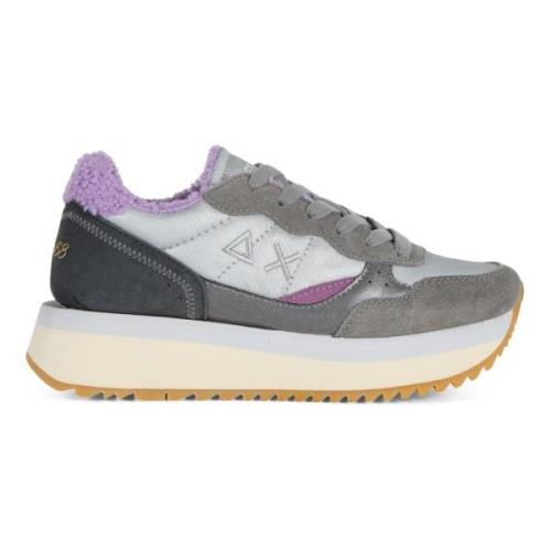 Winter Leren en Stoffen Sneakers Sun68 , Gray , Dames