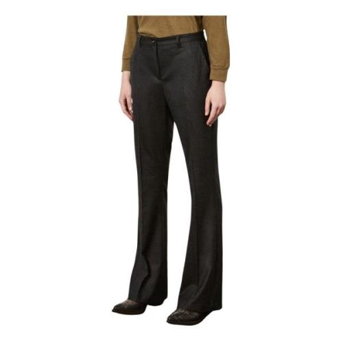 Klassieke pasvorm wol twill broek Massimo Alba , Green , Dames