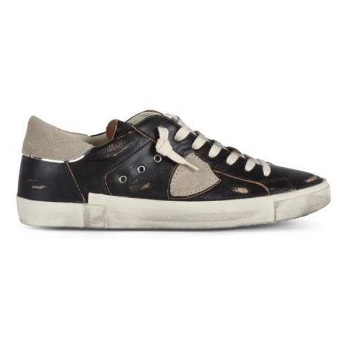 Vintage Leren Sneakers Philippe Model , Black , Heren