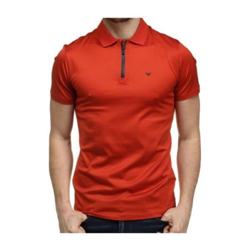 Rode Slim Fit Polo Shirt Emporio Armani , Orange , Heren