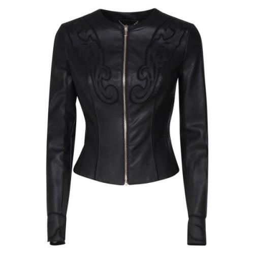 Zwarte Korte Jas Met Rits Guess , Black , Dames