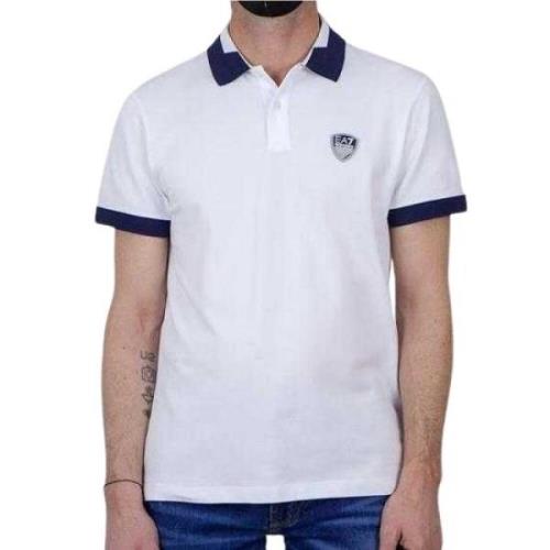 Witte EA7 Polo Shirt Emporio Armani , White , Heren