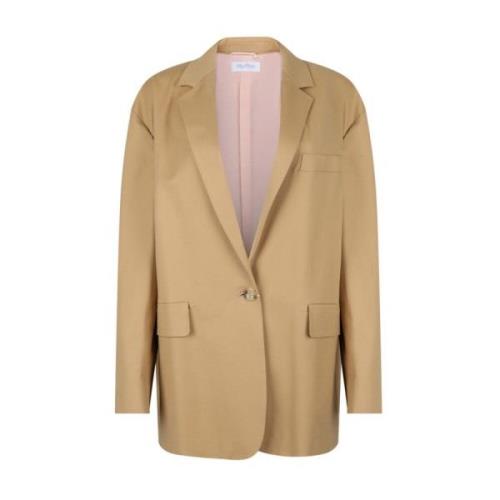 Licht Beige Oversized Blazer Max Mara , Yellow , Dames