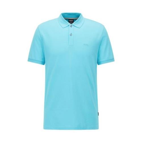 Biologisch Katoen Blauw Poloshirt Hugo Boss , Blue , Heren