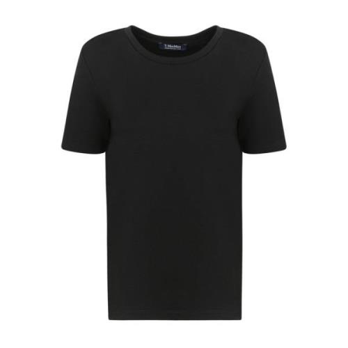 Zwarte Scuba Jersey Crewneck T-Shirt Max Mara , Black , Heren