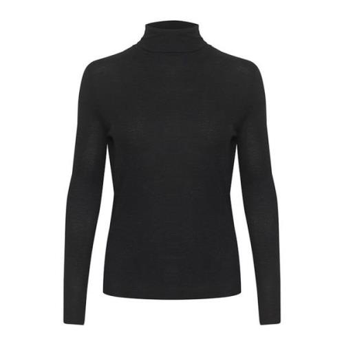 Zwarte Rollneck Top & T-Shirt Soaked in Luxury , Black , Dames