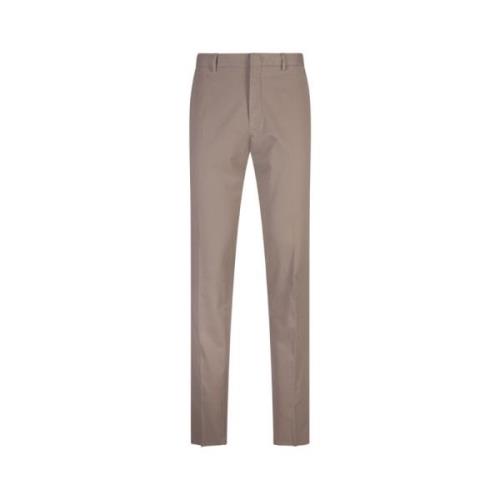 Slim Fit Grijze Katoenen Broek Ermenegildo Zegna , Gray , Heren