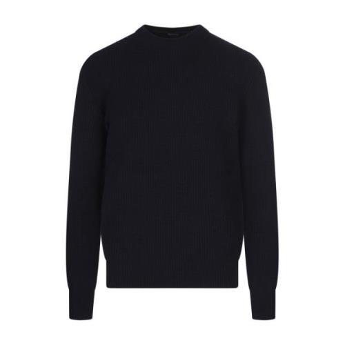 Blauwe Cashmere Crew Neck Sweater Ermenegildo Zegna , Blue , Heren