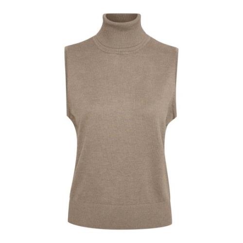 Roll-N Vest Strik Atmos Melange Saint Tropez , Beige , Dames