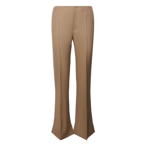 Slimme op maat gemaakte broek met geperforeerde zoom Chloé , Brown , D...