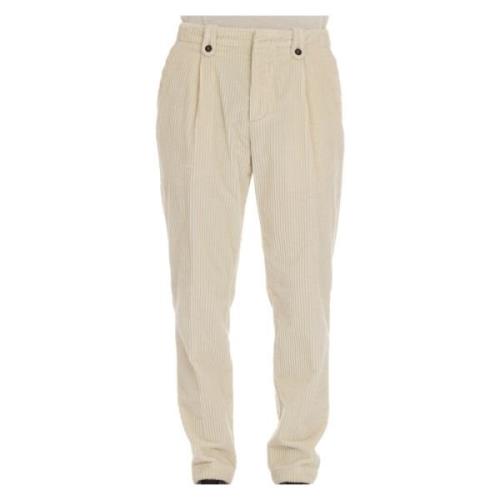 Wijde Corduroy Broek Eleventy , Beige , Heren