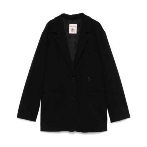 Stijlvolle Zwarte Blazer Semicouture , Black , Dames