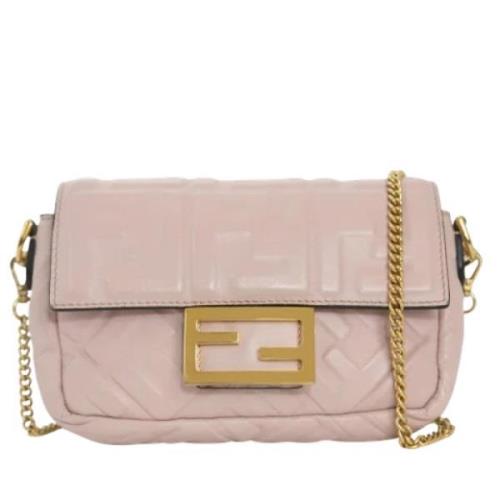 Pre-owned Leather shoulder-bags Fendi Vintage , Pink , Dames