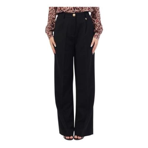 Zwarte Chino met Elastische Taille YES ZEE , Black , Dames