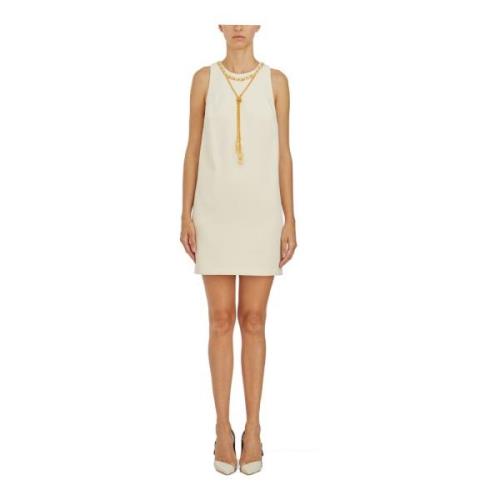 Stijlvolle Mini Jurk met Ketting Elisabetta Franchi , White , Dames